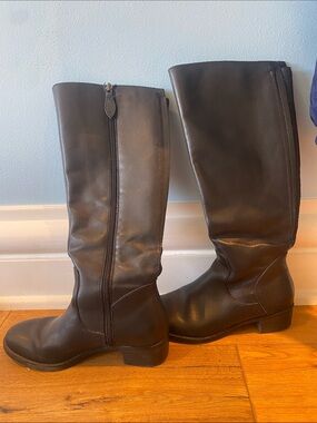 Franco Sarto Women's Black Leather Riding Boots